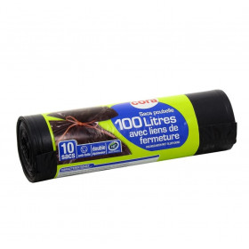 Achat _ Sacs Poubelle Liens Détachables 100 Litres X10