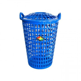 Achat _ Panier à linge en plastique avec couvercle Cylindrique - 57x46 Cm
