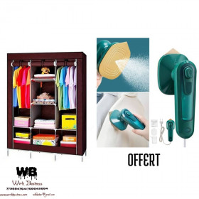 ACHAT Pack armoire 3 battants en tissus avec fer a repasser offert