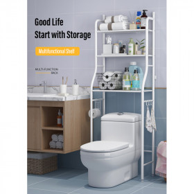 Vente _ Etagère De Salle De Bain, Meuble De Rangement Au-Dessus Des Toilette- Blanc