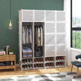 ARMOIRE EN PLASTIQUE AVEC RANGEMENT CHAUSSURE NOIR ET BLANC avec livraison gratuite sur Dakar