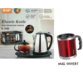 Ensemble Bouilloire Electrique 2L + Théière + Plateau + Mug offert