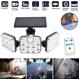 Achat _ Lampes solaires pour extérieur, 90 LED Lampe solaire d'extérieur avec détecteur de mouvement, étanchéité