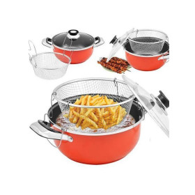 Friteuse avec Couvercle En Verre 28 Cm