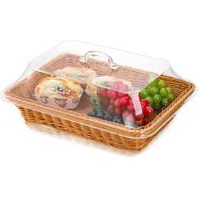 Corbeille à pain rectangulaire alimentaire tissé avec couvercle Petit Model