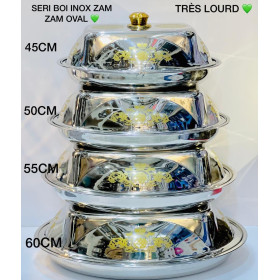 Set De 4 Bol Avec Couvercle 45,50,55 Et 60cm Zam Zam Oval Dish -Inox