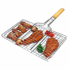 Panier Grille pour Barbecue, Pliable en Acier Inoxydable