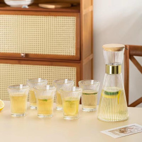 Ensemble 6 verres et carafe - Transparent