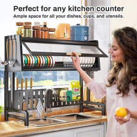 Égouttoir de rangement pour évier de cuisine - Noir