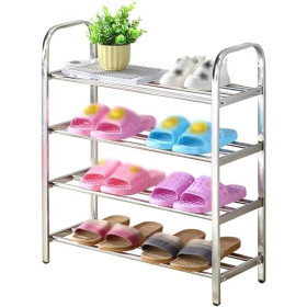 Support à chaussures en acier inoxydable à quatre couches,