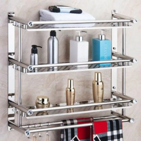 Etagère De Rangement 4 niveaux Salle De Bain INOX