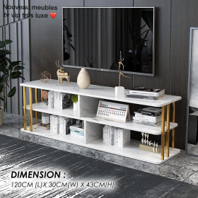 Meuble de télévision 120 cm, table murale de rangement en bois, table de console durable