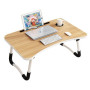 Table d'ordinateur portable en bois pliable avec rangement