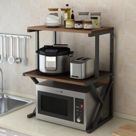 Etagère à micro-ondes 3 niveaux, étagère de cuisine, organisateur d'épices, étagère de salle de bain