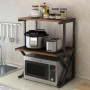 Etagère à micro-ondes 3 niveaux, étagère de cuisine, organisateur d'épices, étagère de salle de bain