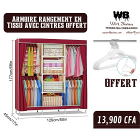 Armoire en tissu 3 battants plus cintres offerts