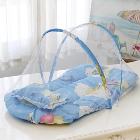 Moustiquaire portable pliable pour lit de bébé, avec tapis, oreiller pour enfants