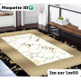 Tapis décoratif de salon Beau motif paon bleu et floral 2M sur 1M60