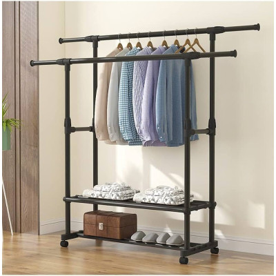 Porte-vêtements à double tige, porte-vêtements à double