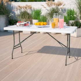Tables de Pique-Nique Table de Jardin Table de Camping Pliante en Aluminium, Pas de Montage et Facile à Transporter