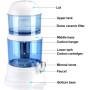 Distributeur d'eau avec réservoir, 16L, système Purificateur Eau avec Un purificateur d'eau, Blanc/Bleu