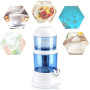 Distributeur d'eau avec réservoir, 16L, système Purificateur Eau avec Un purificateur d'eau, Blanc/Bleu