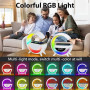 Lampe LED Intelligente, Horloge, Charge Rapide Sans Fil, Haut Parleur Bluetooth