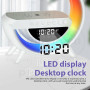 Lampe LED Intelligente, Horloge, Charge Rapide Sans Fil, Haut Parleur Bluetooth