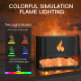 humidificateur avec effet de flamme, pierre de sel en cristal, lumière d'ambiance colorée