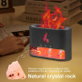 humidificateur avec effet de flamme, pierre de sel en cristal, lumière d'ambiance colorée