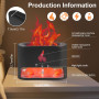 humidificateur avec effet de flamme, pierre de sel en cristal, lumière d'ambiance colorée