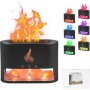 humidificateur avec effet de flamme, pierre de sel en cristal, lumière d'ambiance colorée