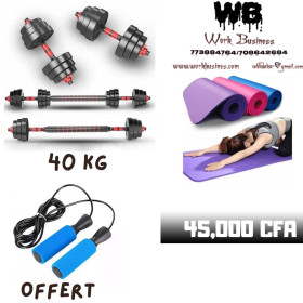 Ensemble Haltères réglables/poids différents à sélectionnés  / 40 kg .Couleurs (Noir)