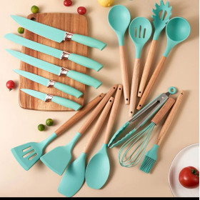 Set de 8 Ustensiles de Cuisine en Silicone Résistant à la Chaleur