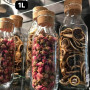 Lot de 4 carafes en verre transparent avec bouchon en liège