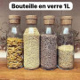 Lot de 4 carafes en verre transparent avec bouchon en liège