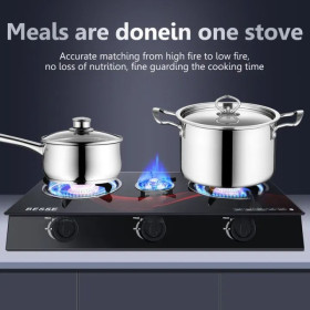 Cuisine 3 brûleurs gaz Table supérieur de chauffage