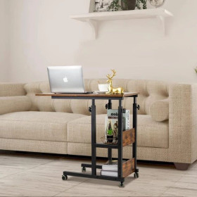 Bureau d'ordinateur 80cm Mobile Station à Rotation Muette, Bureau dans un Bureau Mobile Porteur de Charge de 25/30KG,