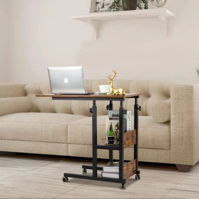 Bureau d'ordinateur 80cm Mobile Station à Rotation Muette, Bureau dans un Bureau Mobile Porteur de Charge de 25/30KG,