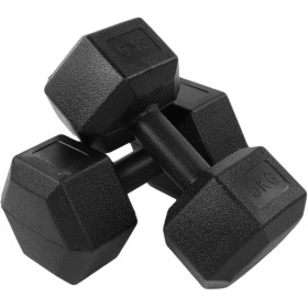 2 poids à main de 5 kg avec revêtement en caoutchouc hexagonal pour la maison