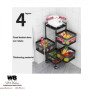 Etagère de rangement pour légumes et fruits, avec 4 roues,