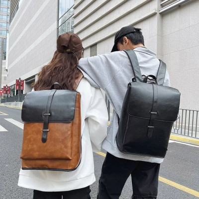 Sac à dos pour ordinateur portable en simili cuir Marron
