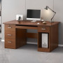 bureau pour ordinateur naturel 4 tiroirs, plateau pour clavier, rangement pour unité centrale