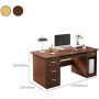 bureau pour ordinateur naturel 4 tiroirs, plateau pour clavier, rangement pour unité centrale