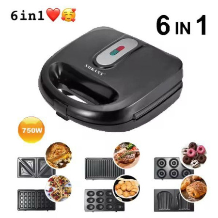 Plaque de cuisson électrique antiadhésive amovible 6 en 1