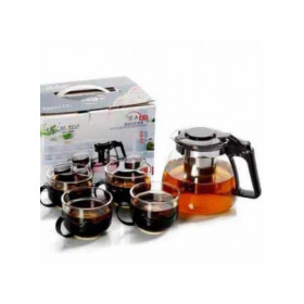 ENSEMBLE 1 THÉIÈRE + 4 TASSE EN VERRE