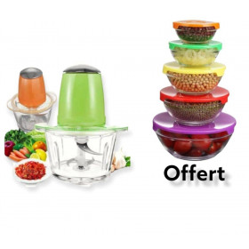 Hachoir Électrique 2L Multifonction hache-viande Machine à couper Légume Fruits robot culinaire