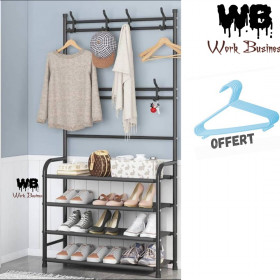 Porte-manteau et chaussures mural pour vêtements, cintre Offert