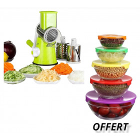 Achat_Hachoir manuel,Coupe légumes,Mandoline, avec 3 lames, hachoir multifonction