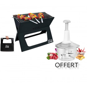 Achat _ Grille Barbecue à Charbon Support Croisé  plus Hachoir Offert
